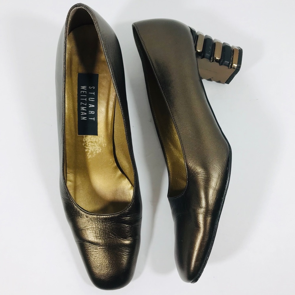 Vintage Stuart Weitzman Square Toe Block Heels EUC